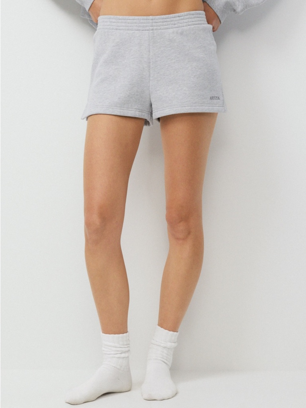 Aritzia Light Gray Fleece Athletic Shorts